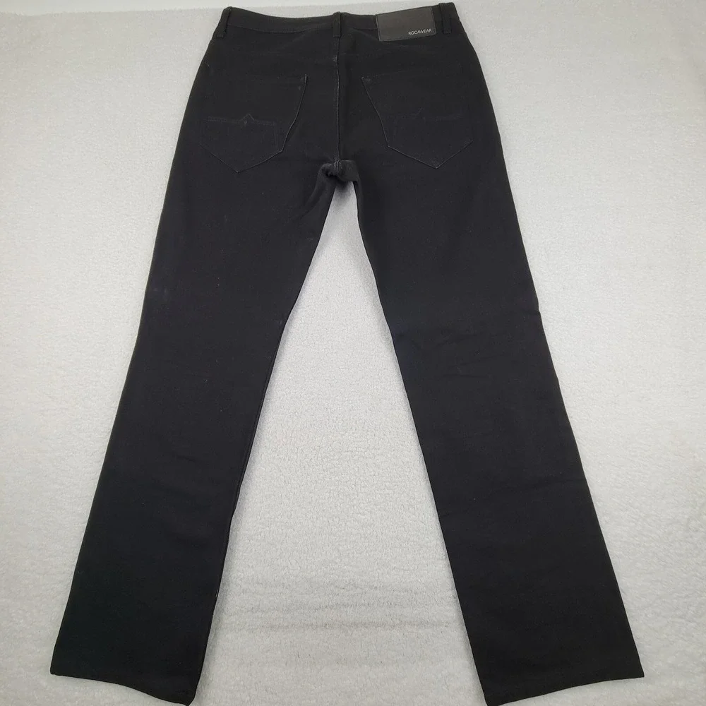 Rocawear Double Thigh Straight Leg Jeans Mens 34 x 33 Black Denim NWOT - Picture 12 of 14